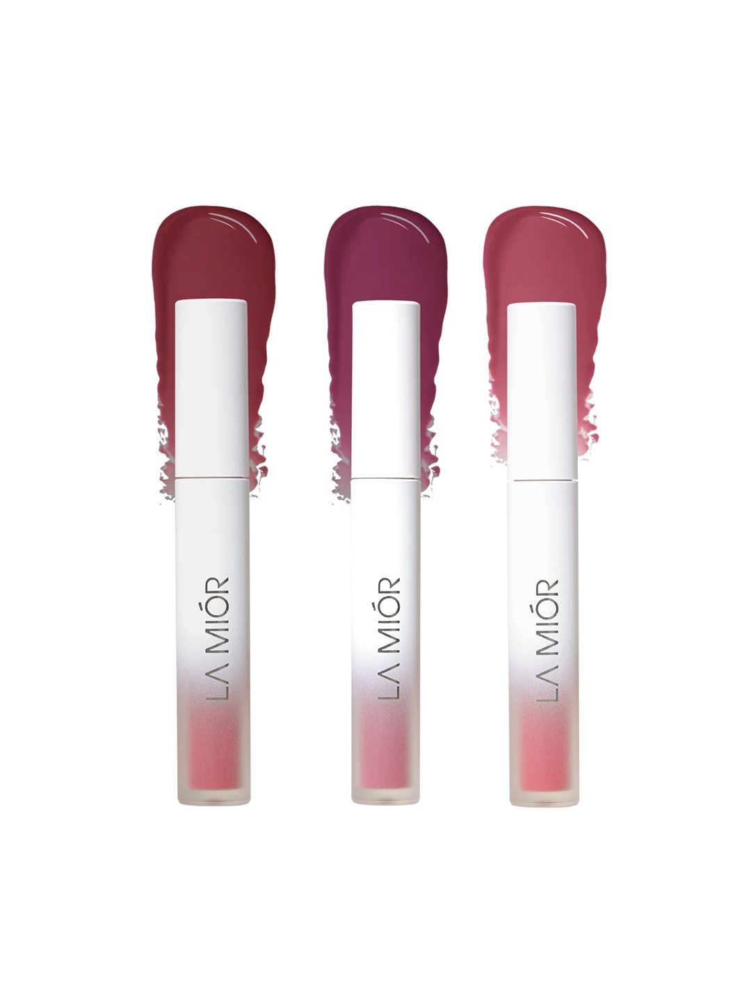 

LAMIOR Set of 3 Long-Lasting Juicy Glossy Finish Lipstick - 6 ml Each - Spicy Autumn, Red