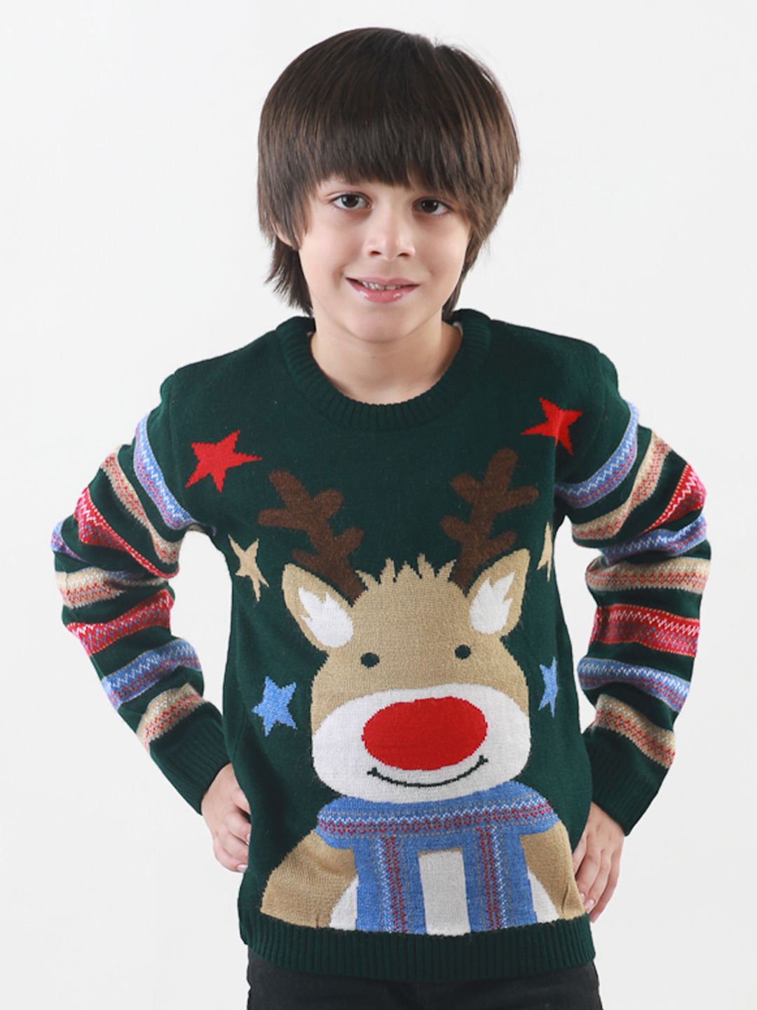 

KNITCO Kids Round Neck Pullover, Green