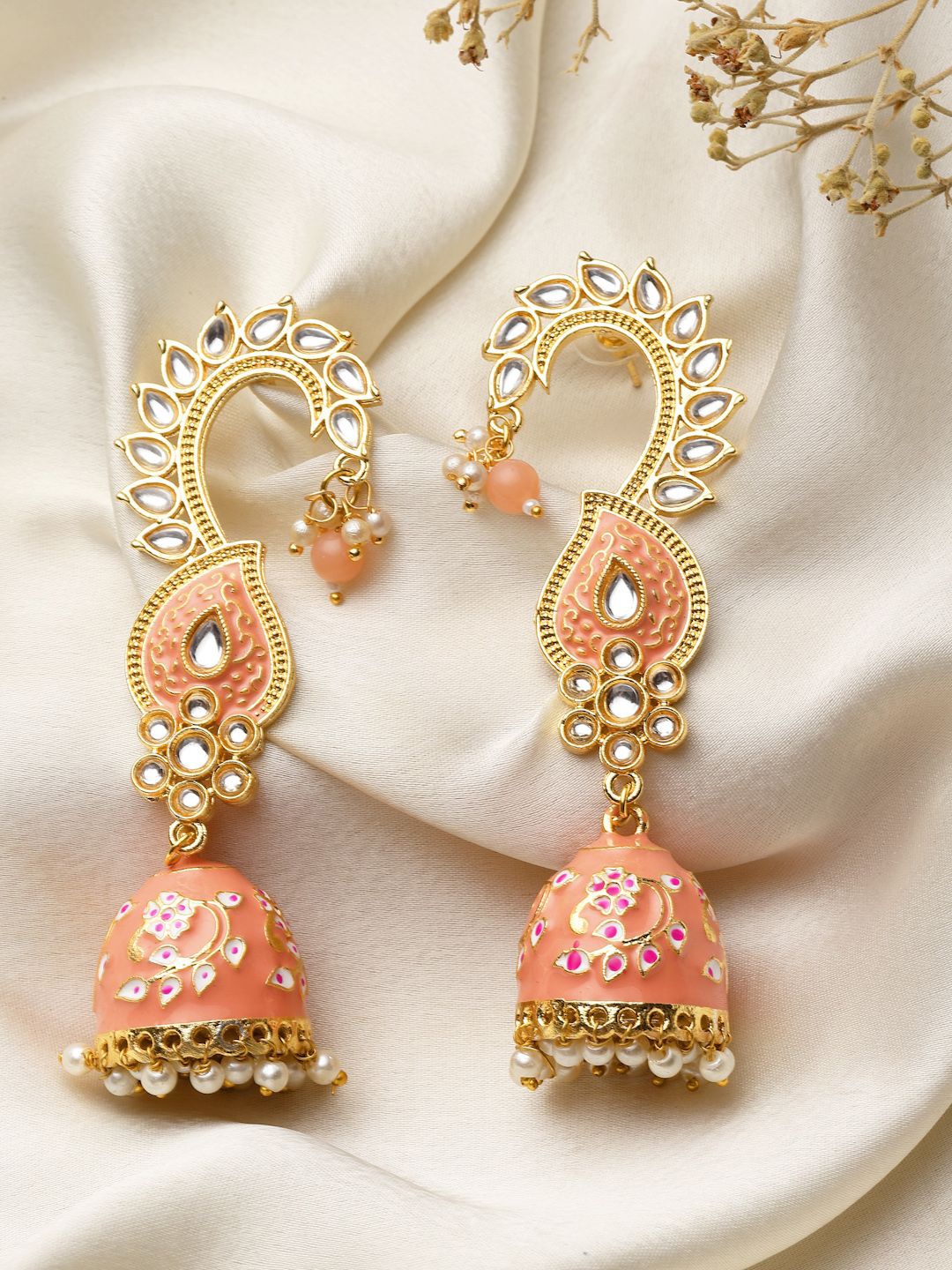 

Anouk Contemporary Jhumkas Earrings, Gold