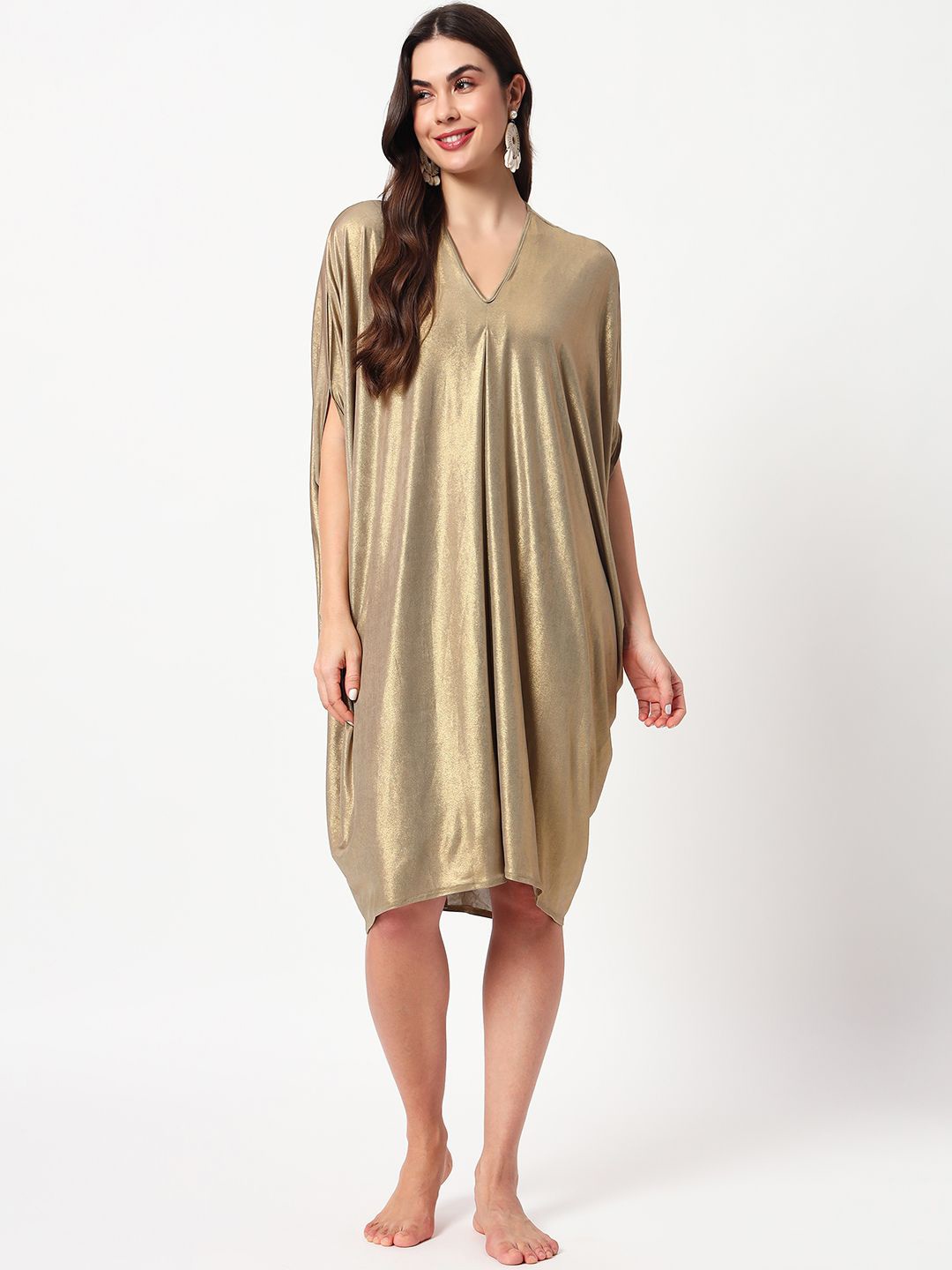 

Beau Design Women Stylish Knee Length Kaftan Nightdress, Olive