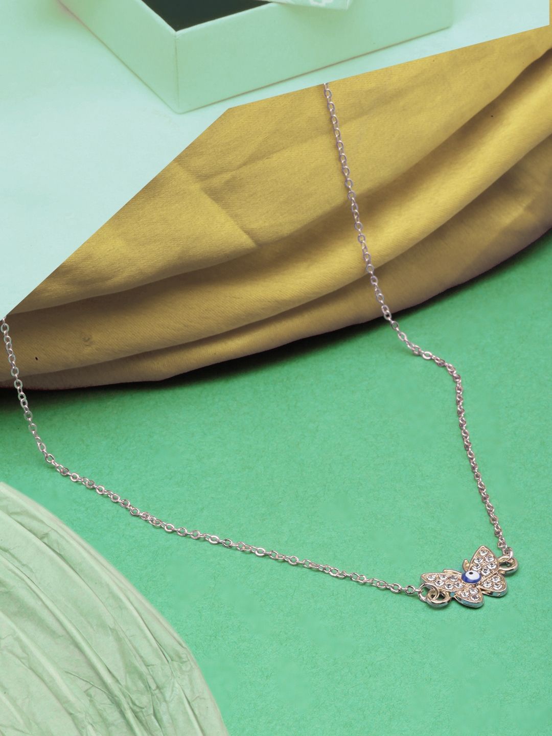 

KPOP Brass Rose Gold-Plated Enamelled Necklace