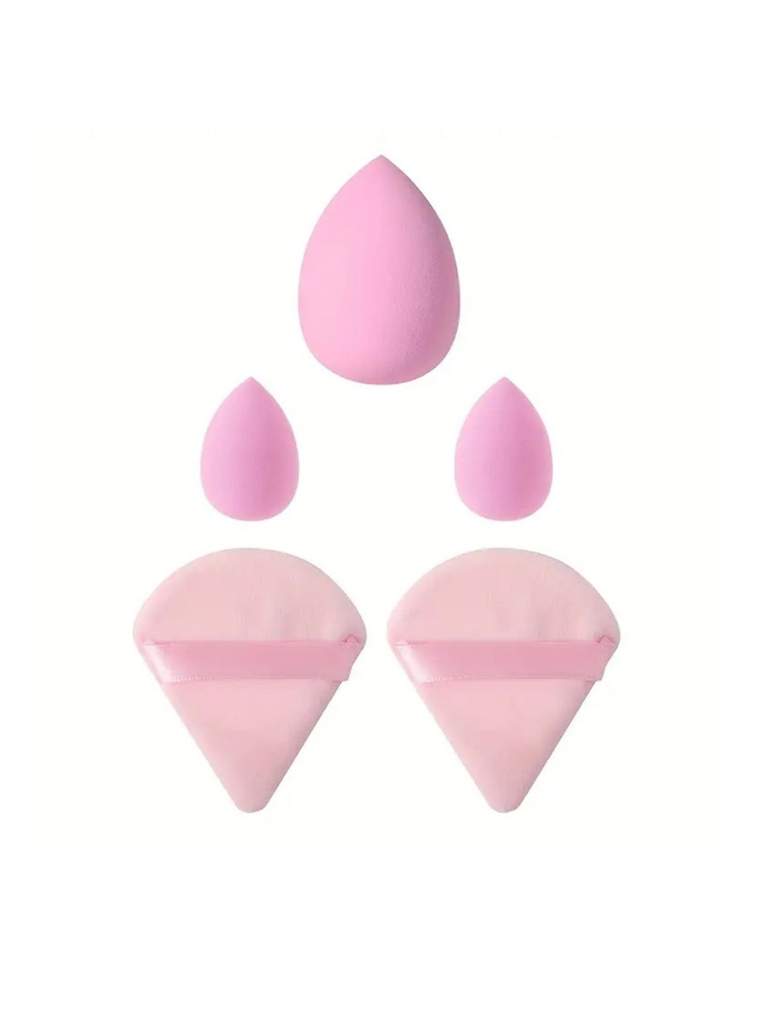 

Facejewel 5 Pcs Makeup Beaty Blender With Triangle Powder Sponges, Pink