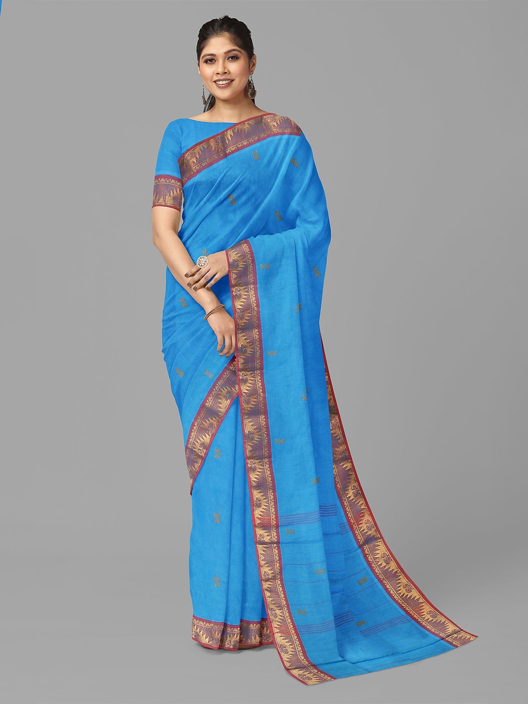 

The Chennai Silks Floral Zari Sambalpuri Saree, Blue