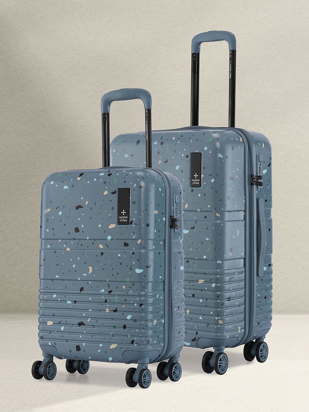 

Nasher Miles Terrazzo Polycarbonate Blue Trolley Bag Set of 2 S/M 55-65cm