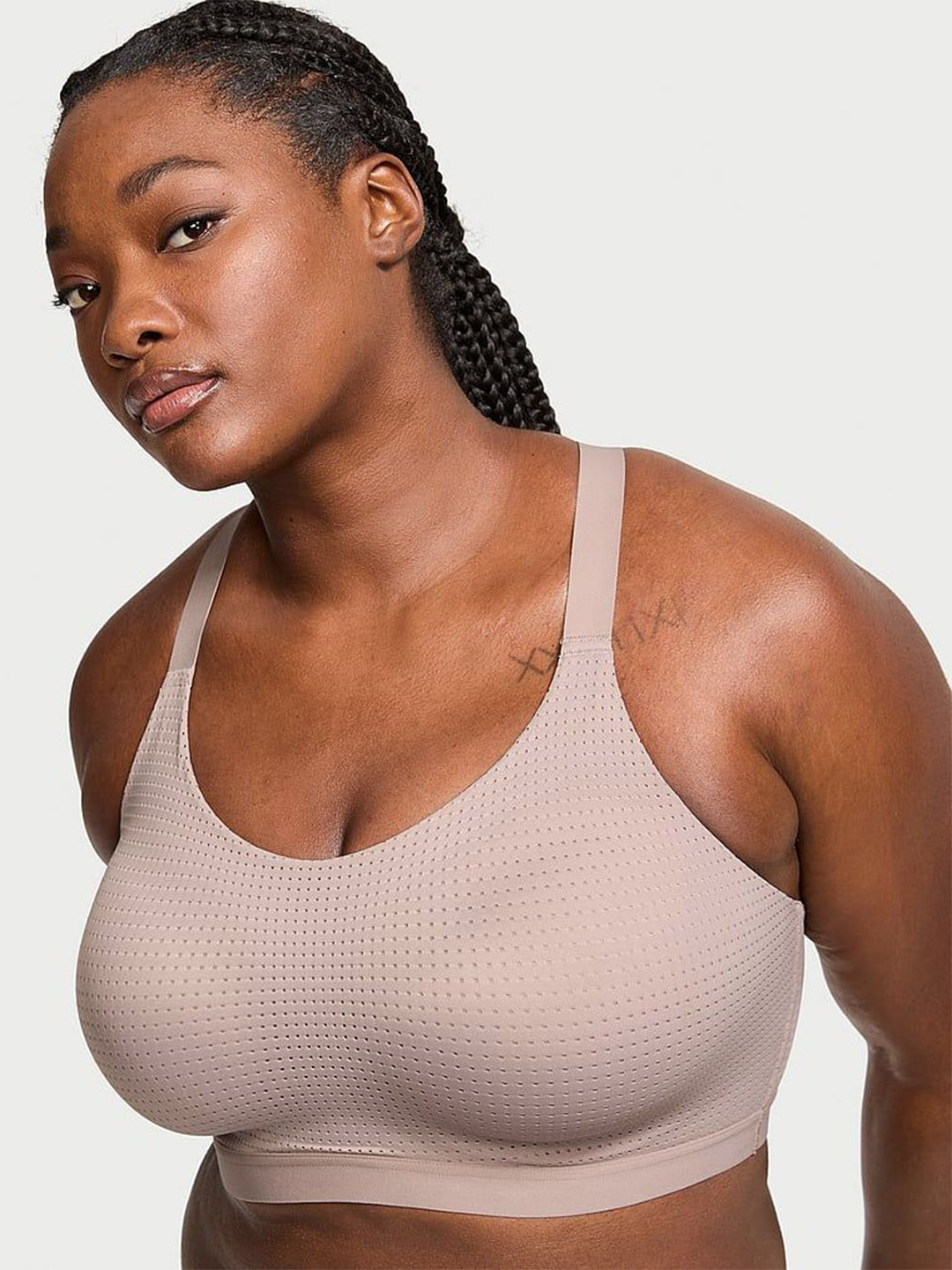 

Victoria's Secret Solid Medium Coverage Workout Bra, Beige