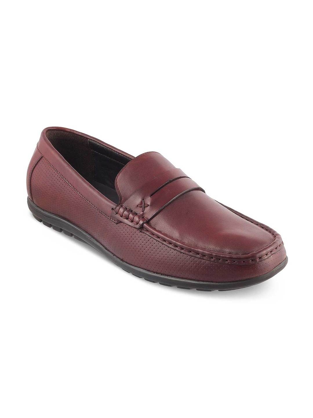 

Tresmode Men Leather Slip-On Loafers, Brown