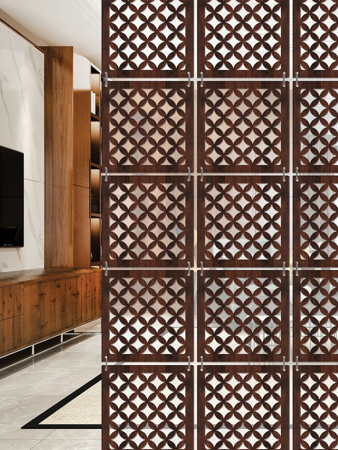 

RANDOM Brown Geometric Window Blinds