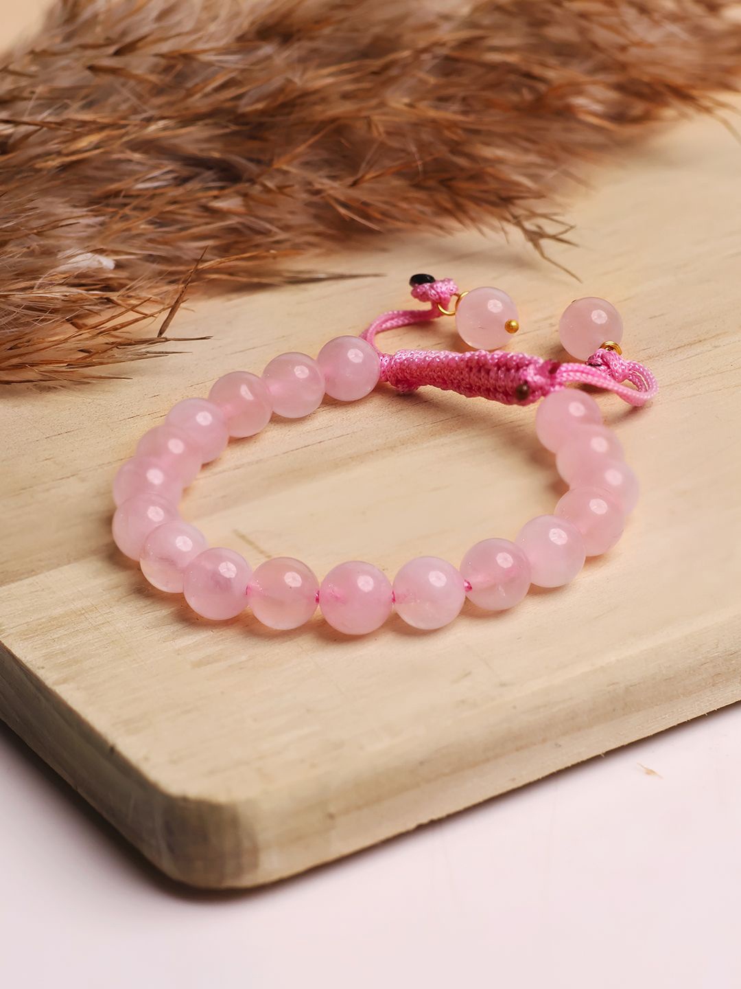 

Shubhanjali Crystals Studded Elasticated Bracelet, Pink
