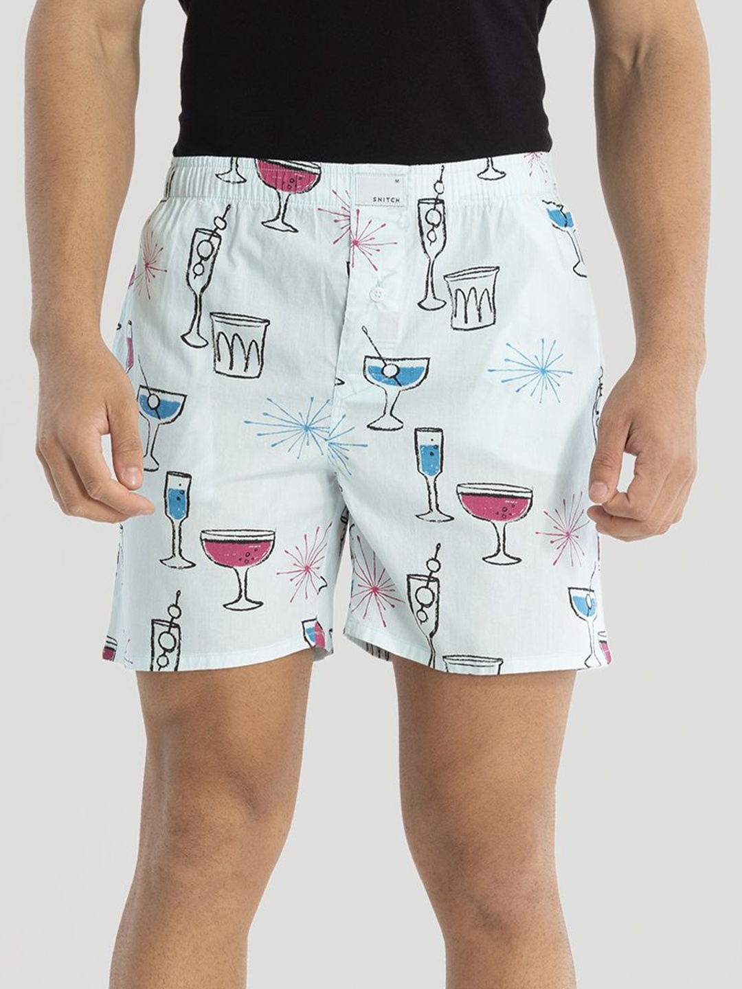 

Snitch Printed Pure Cotton Relaxed-Fit Boxers 4MSBX9260-01-S, Blue
