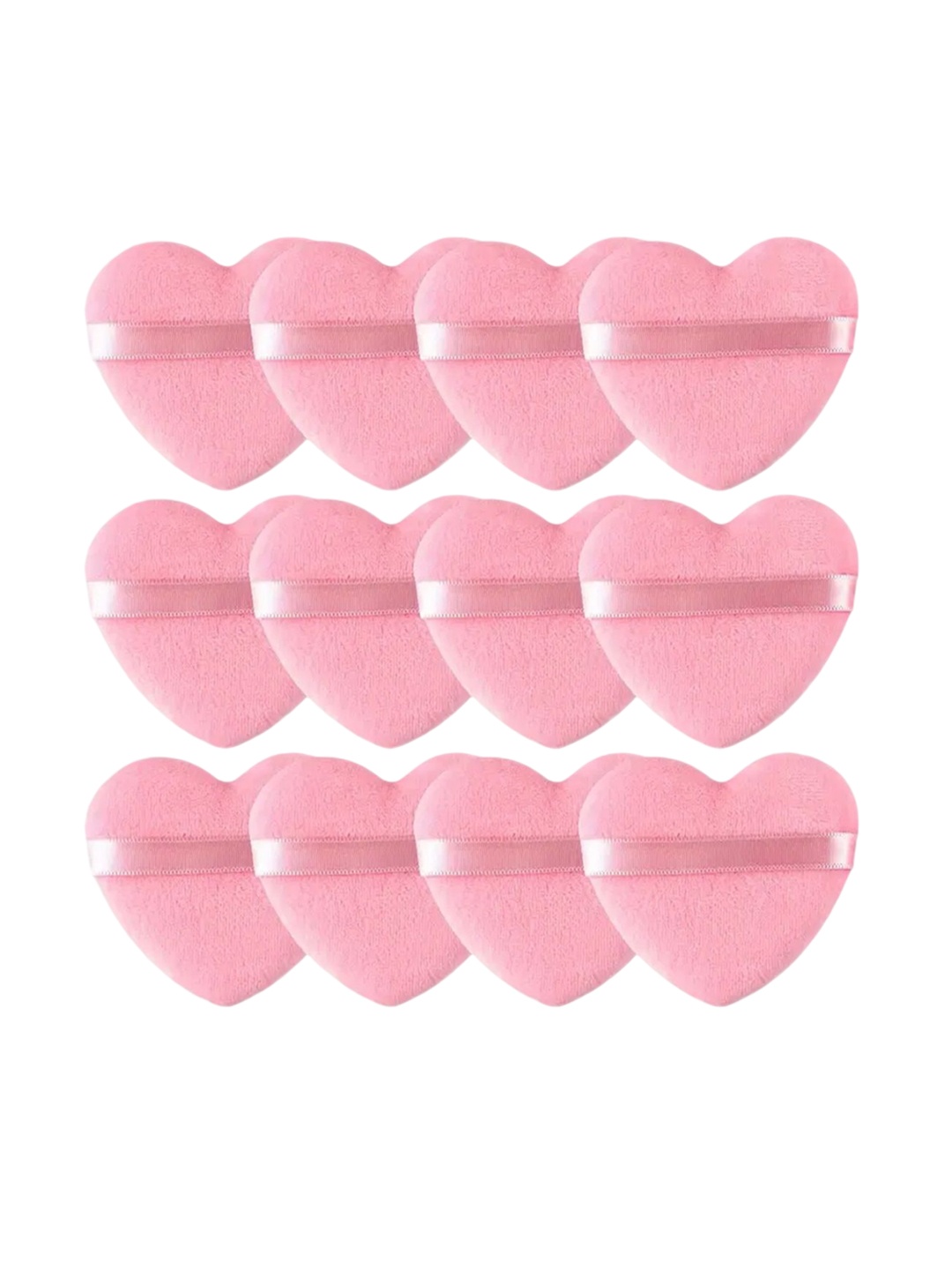 

Facejewel Set Of 12 Soft Heart-Shaped Powder Puffs, Pink