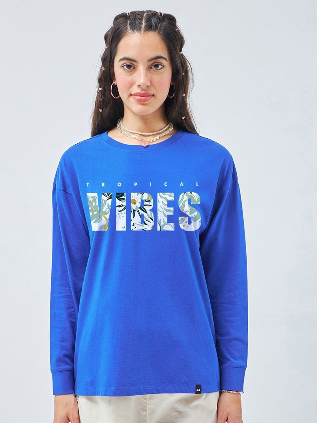

Bewakoof Women Printed T-shirt, Blue