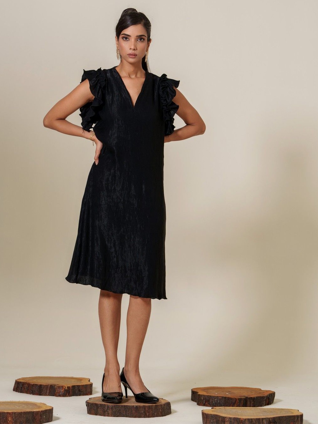 

KINA A-Line Dress, Black