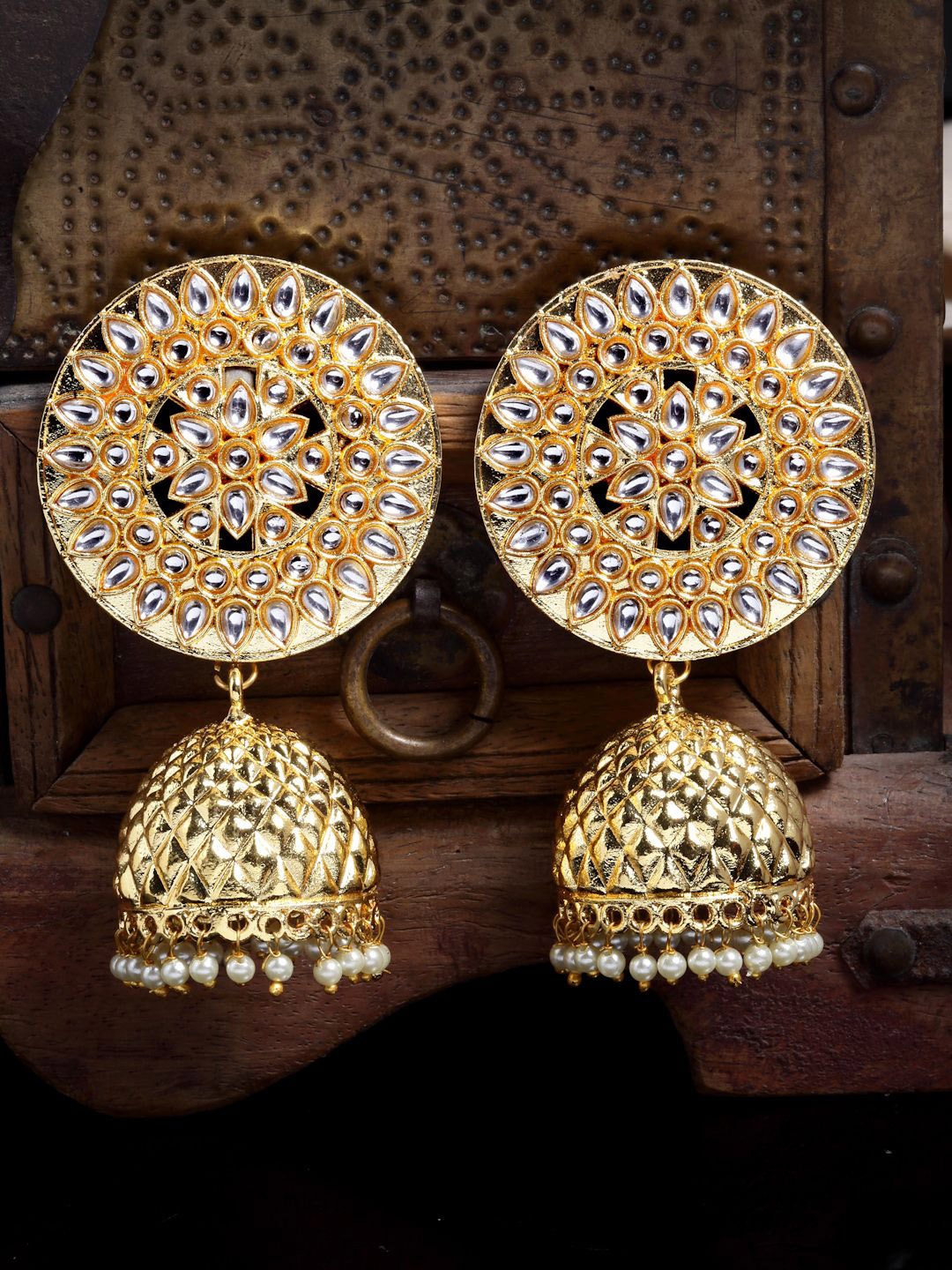 

Anouk Contemporary Jhumkas Earrings, Gold