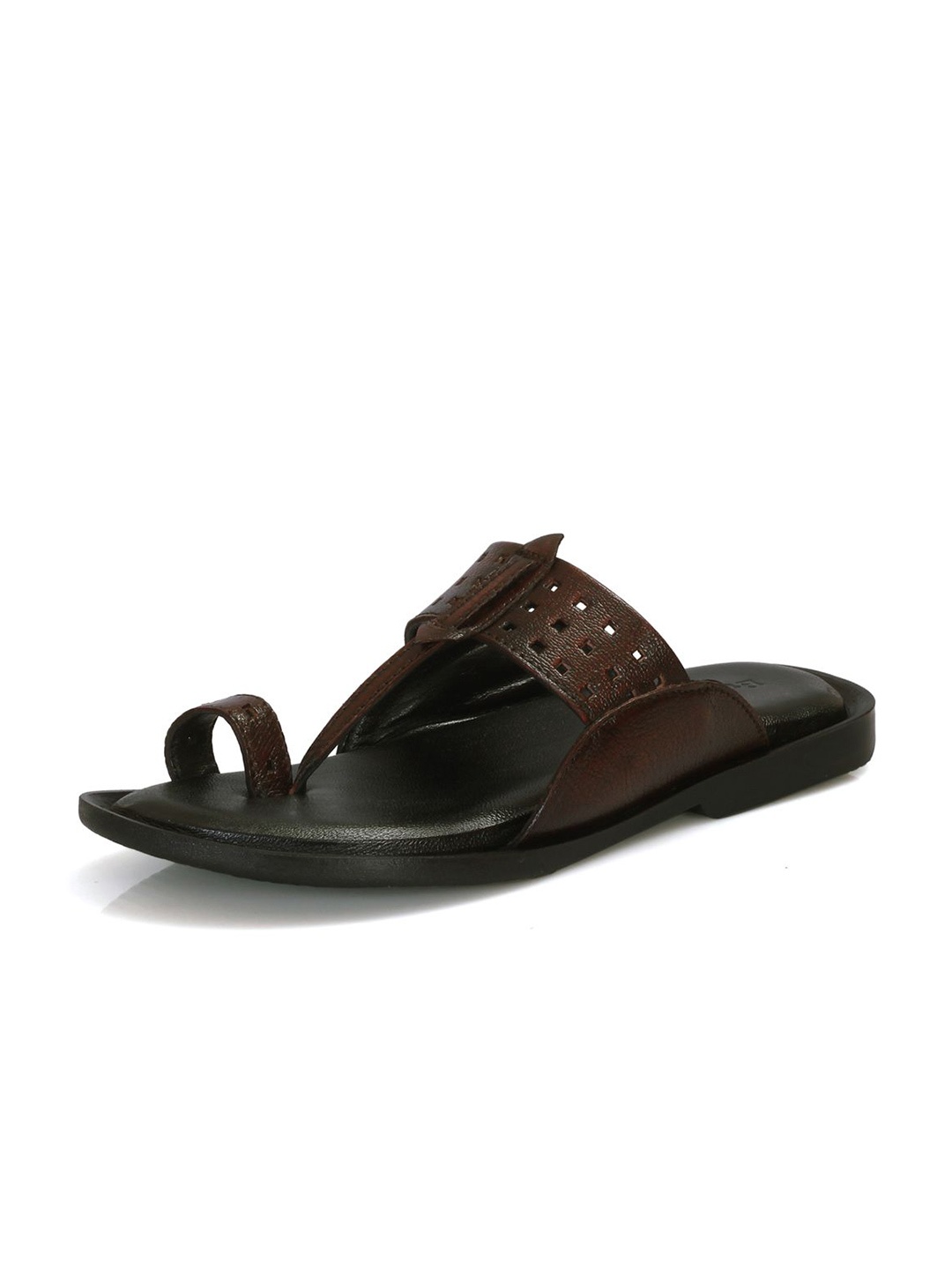 

Auserio Men PU Textured Sandals, Brown