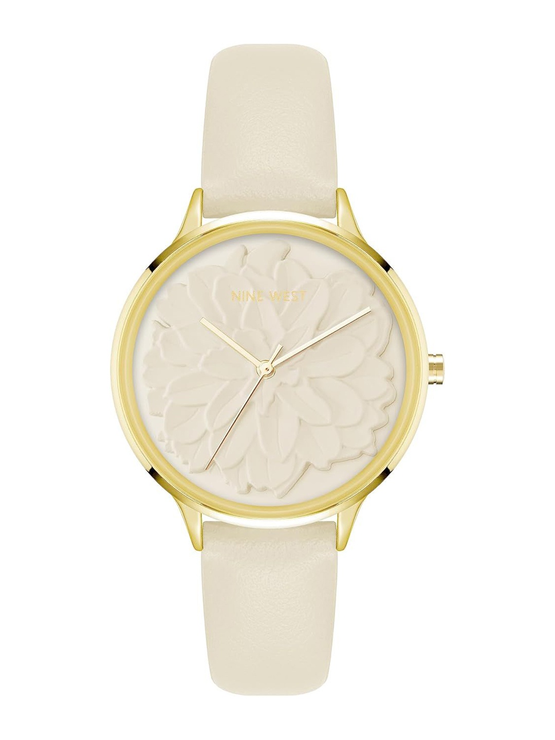 

Nine West Women Dial & Leather Straps Analogue Watch NW-2920GPCR, Cream