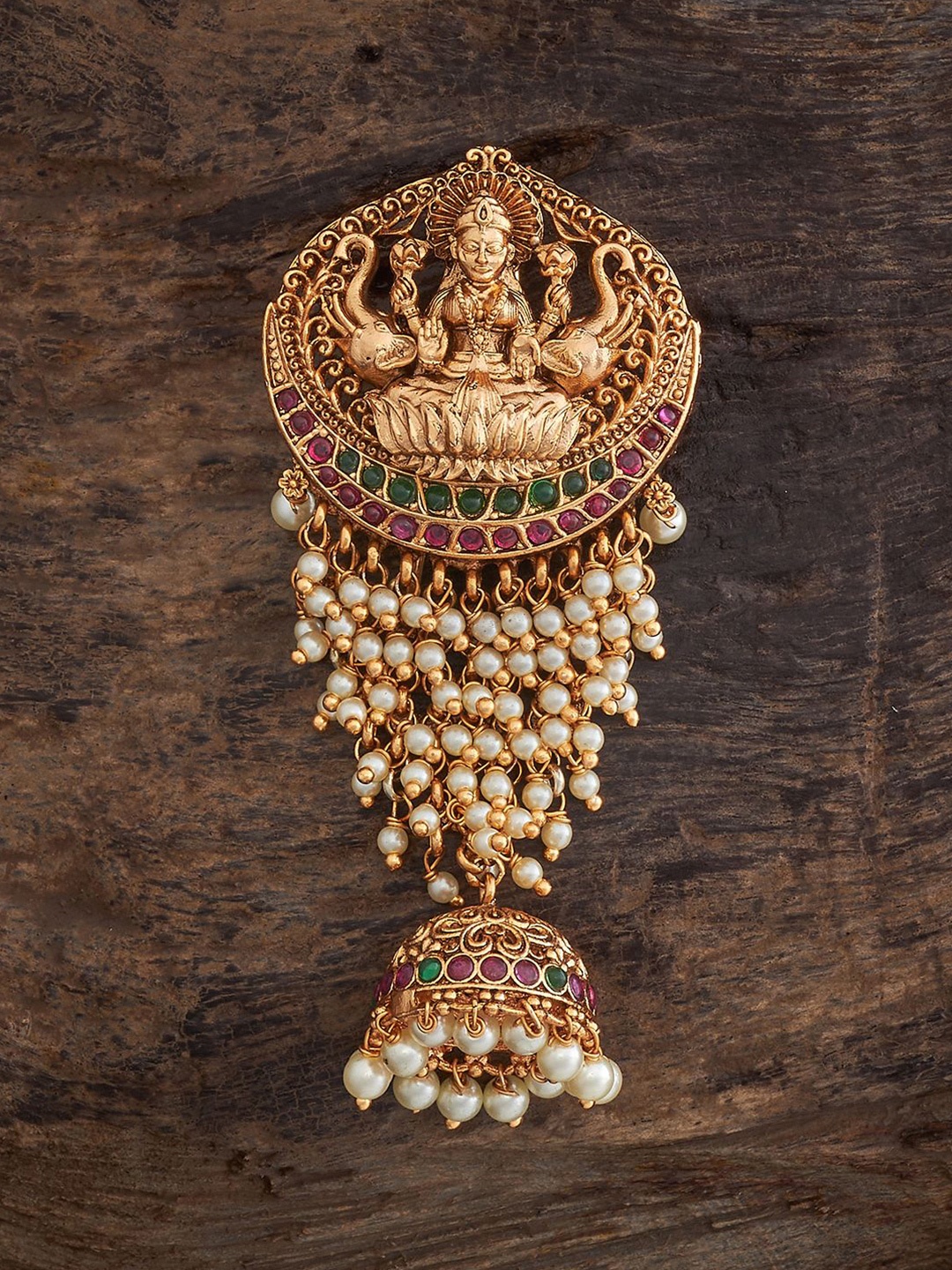 

Kushal's Fashion Jewellery Women Ethnic Antique Hair Brooch, Gold