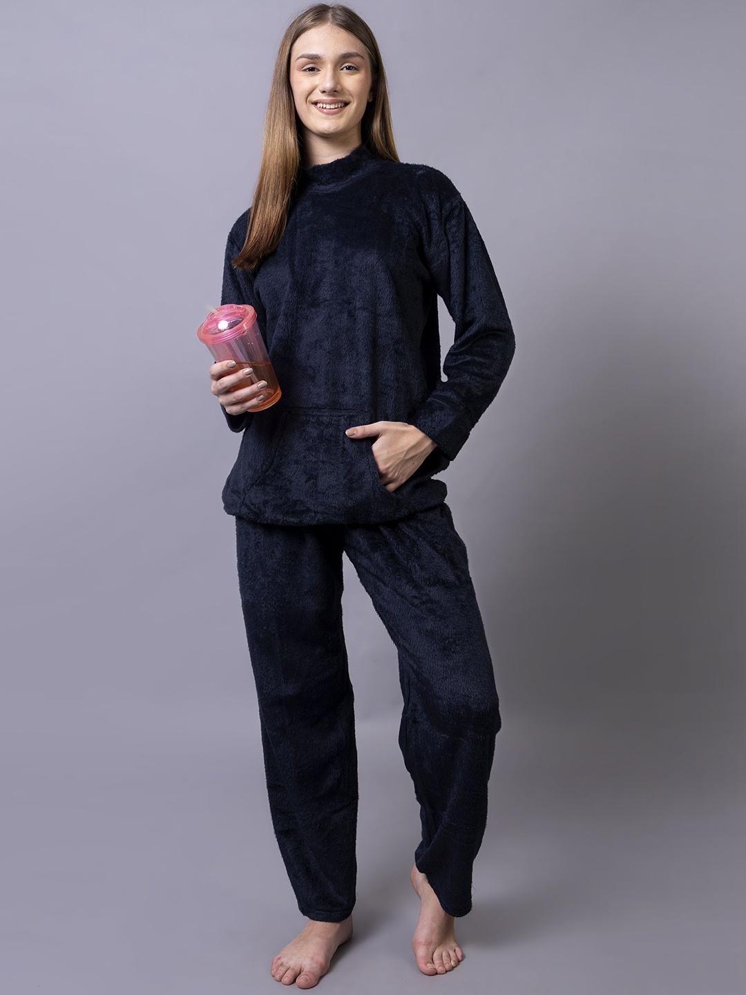 

AVYAY Women Solid Night suit, Blue