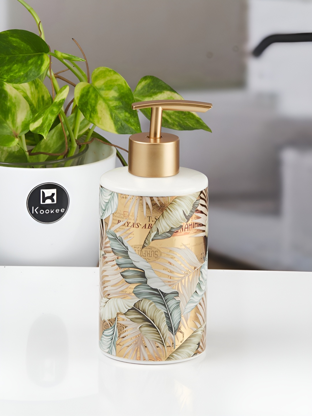 

Kookee Multicoloured Abstract Ceramic Soap Dispenser, Multi