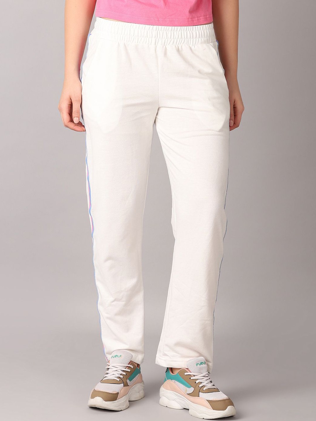 

V-Mart Women Regular Fit Track Pants, White