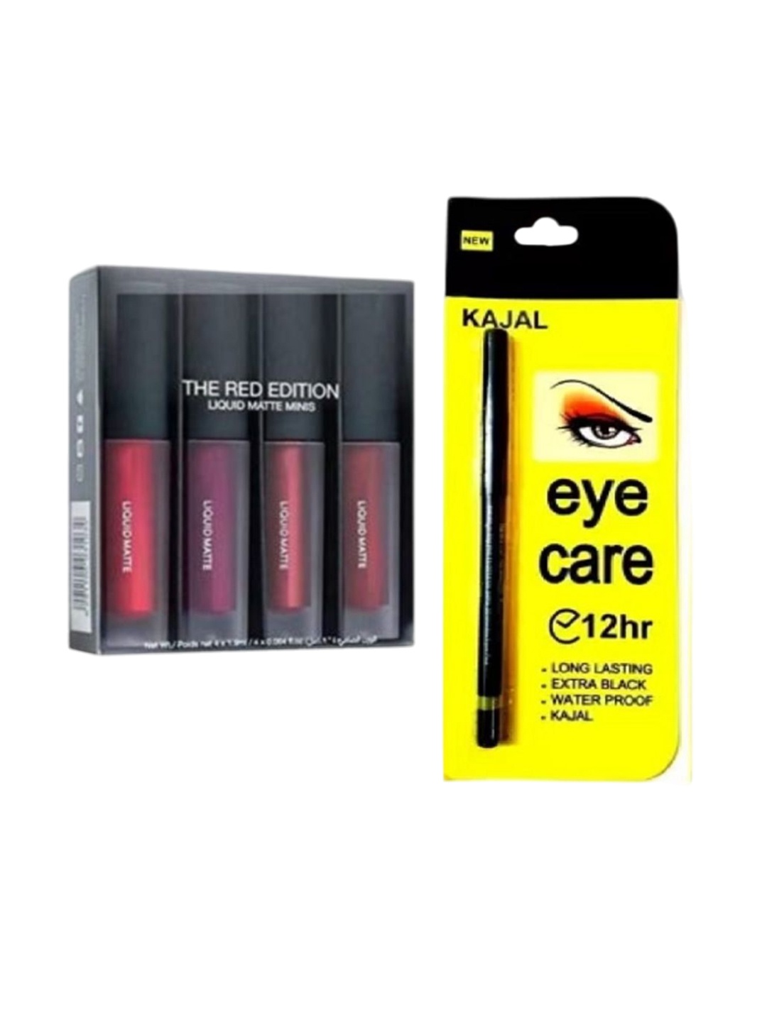 

YELGO Set Of 5 Makeup Combo Includes 4 Lipsticks & Kajal, Red