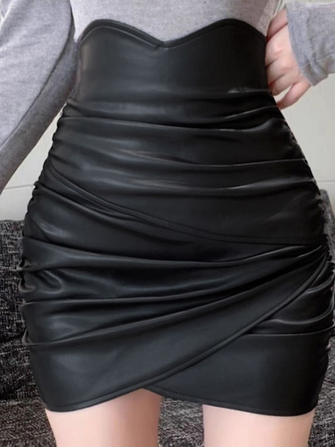 

KPOP A-Line Above Knee Skirts, Black