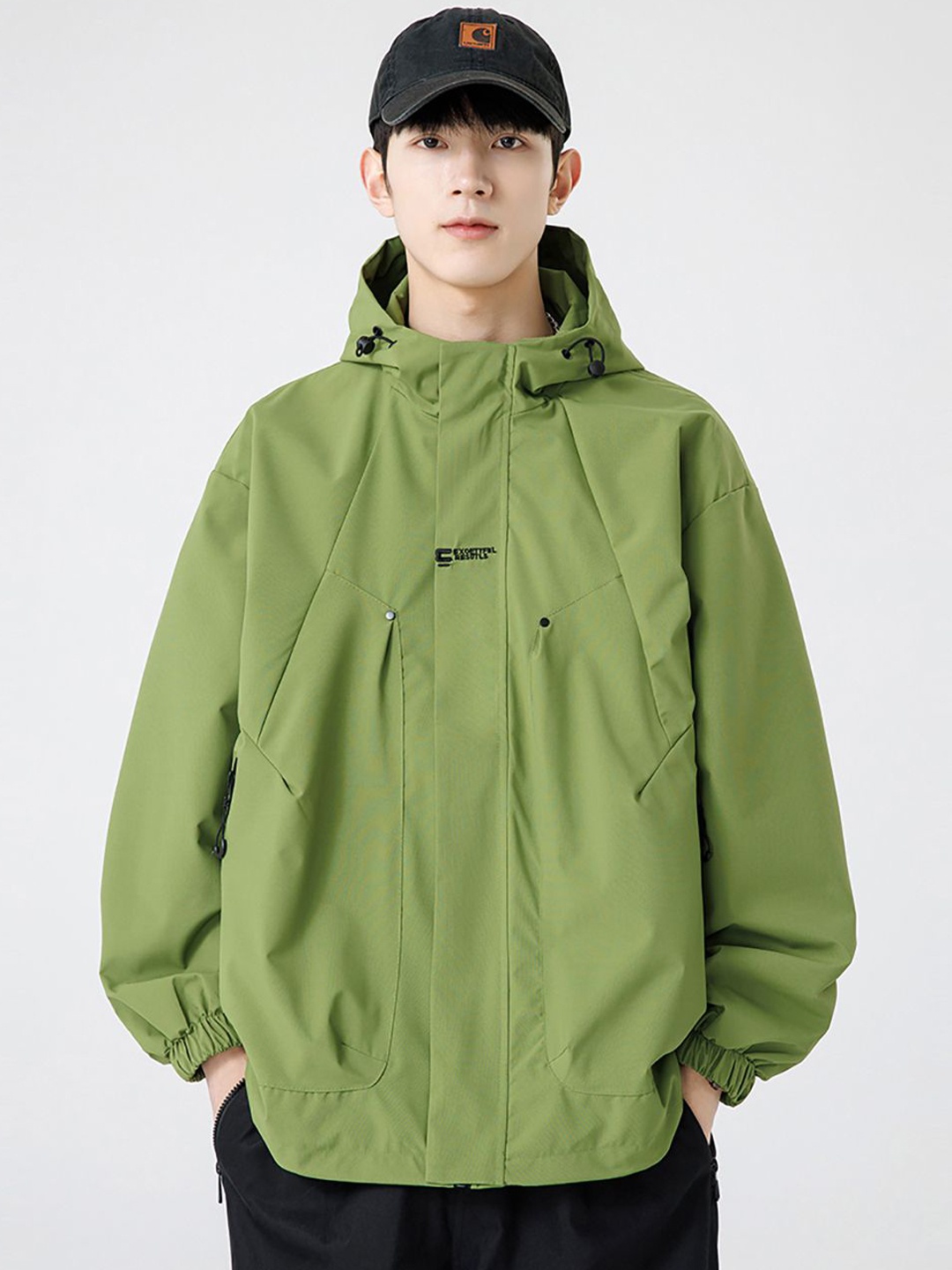 

StyleCast x Revolte Men Open Front Hooded Jacket, Green