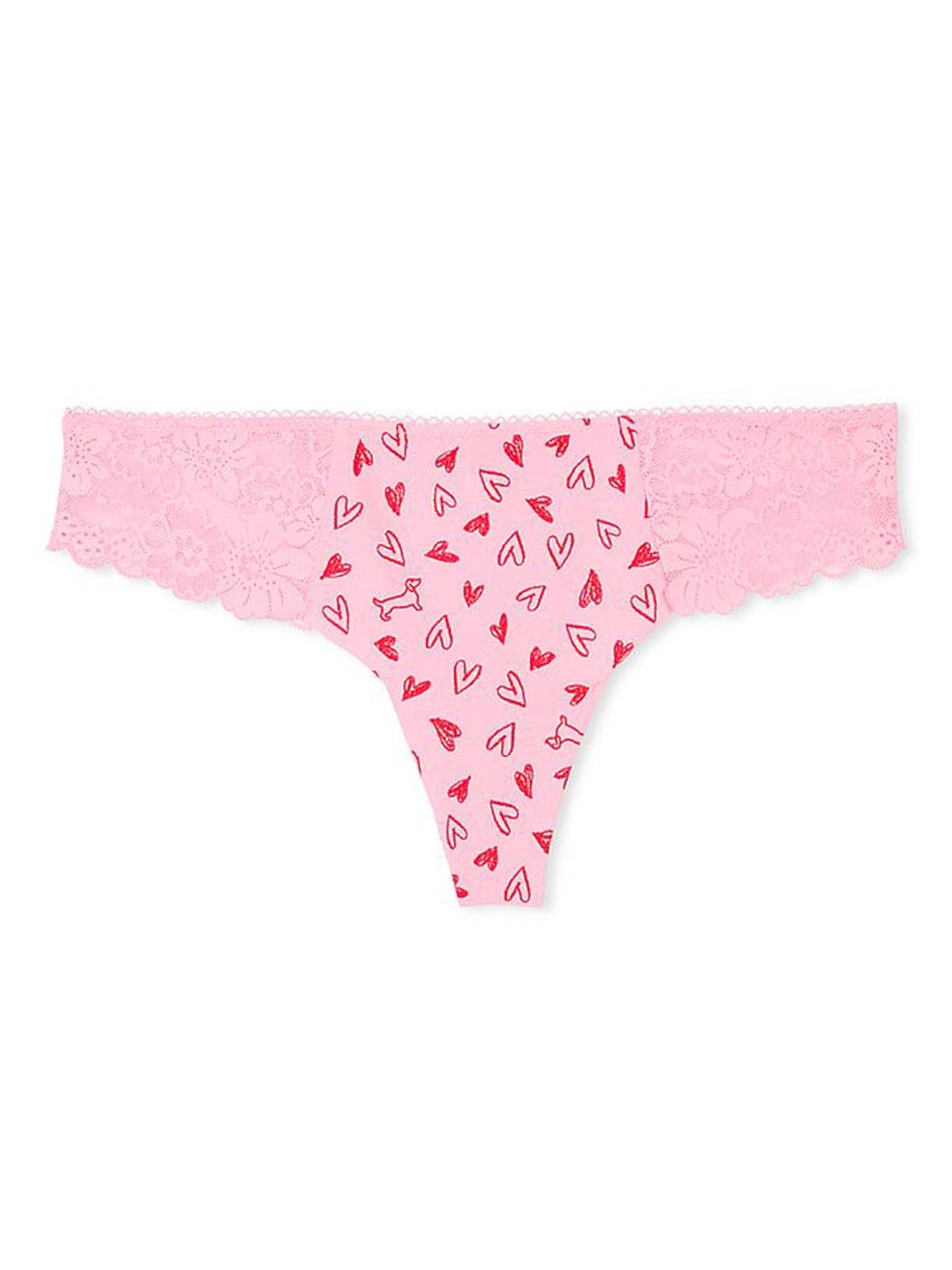 

Victoria's Secret Women Conversational Printed Lace Low-Rise Thong Briefs 1124671969BC, Pink