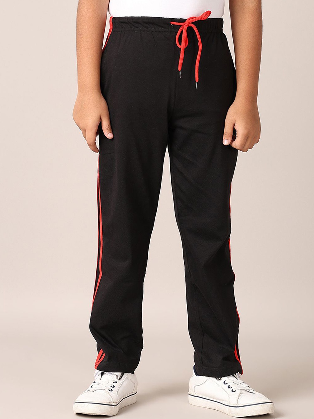 

V-Mart Boys Mid-Rise Cotton Track Pants, Black
