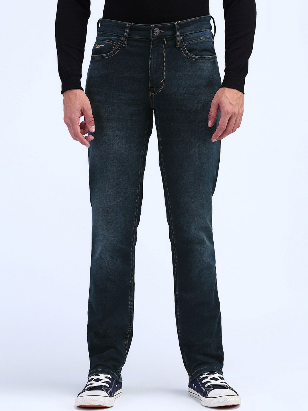 

Flying Machine Men Prince Slim Fit Heavy Fade Stretchable Jeans, Blue