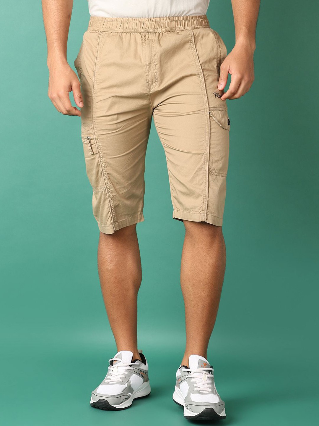 

V-Mart Men Mid-Rise Regular Fit Shorts, Khaki