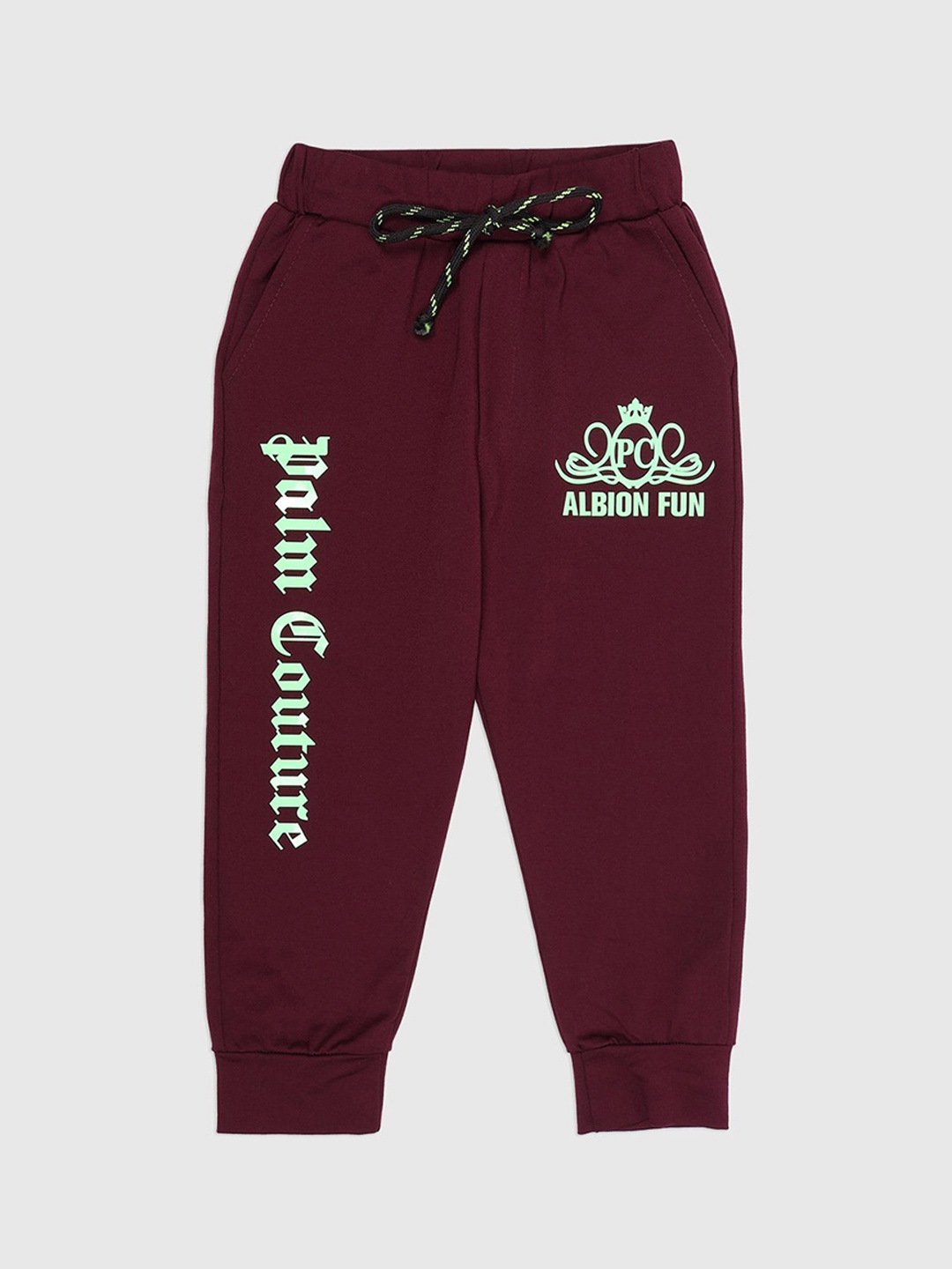 

Albion By CnM Boys Graphic Printed Mid Rise Joggers, Burgundy