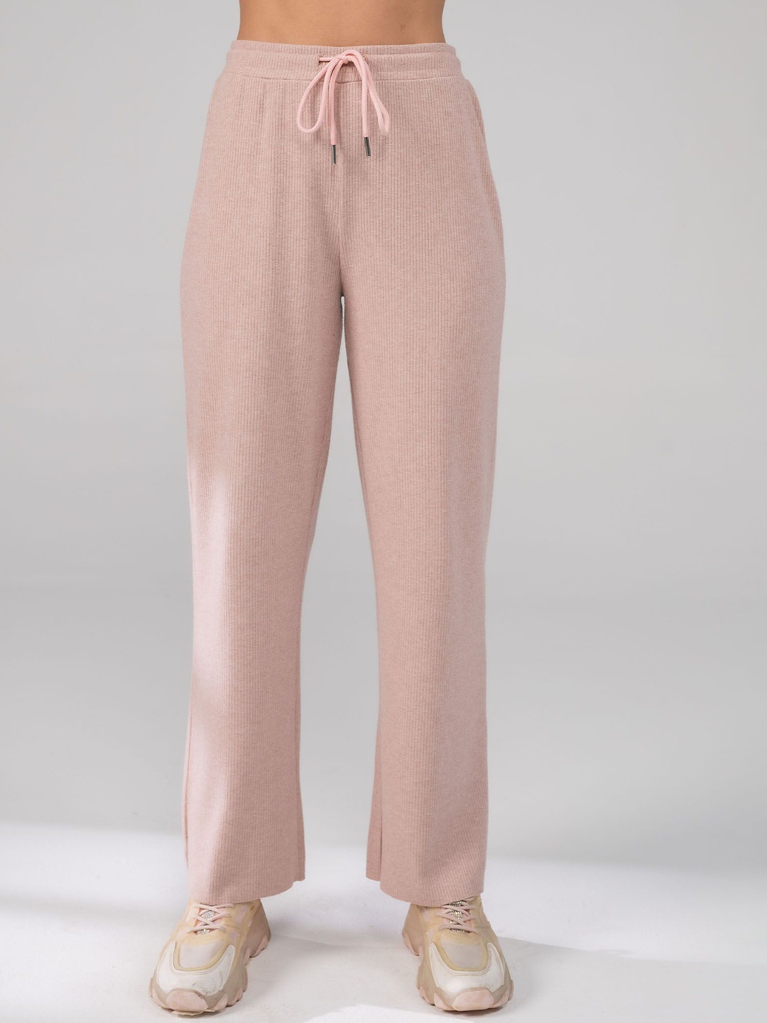 

EDRIO Women Cotton Relaxed Fit Mid-Rise Track Pants, Pink