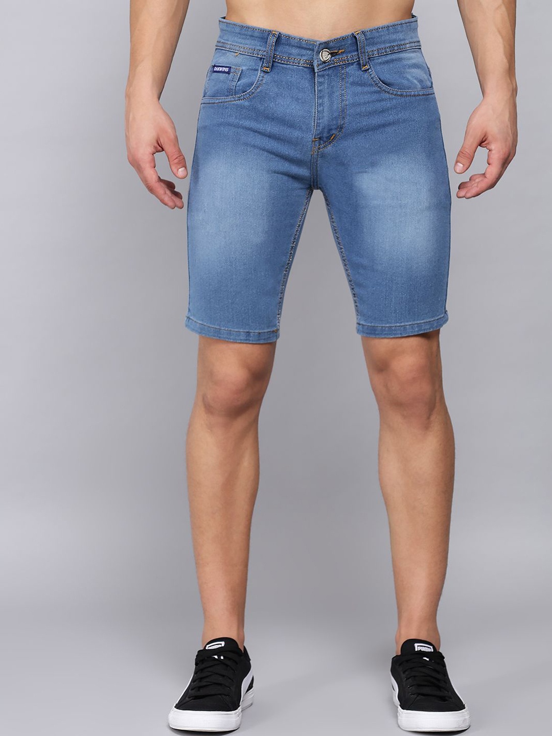 

DAKWINS Men Slim Fit Outdoor Denim Shorts, Blue