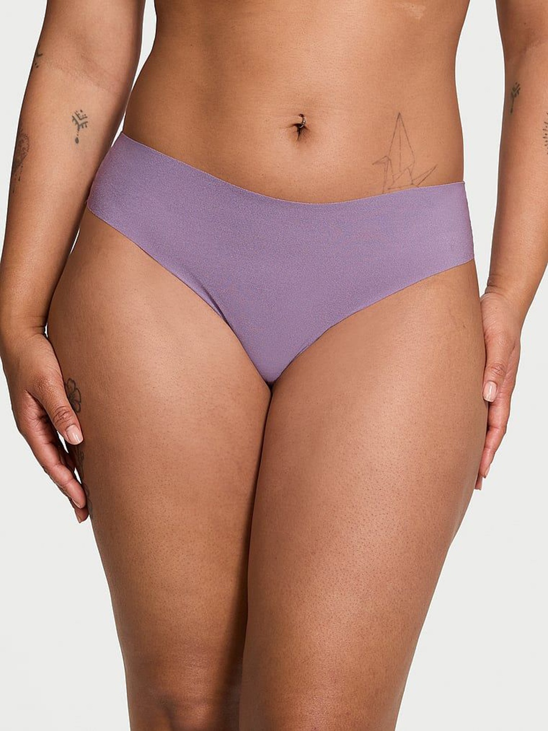 

Victoria's Secret Women No-Show Lace-Back Thong Briefs 1125043701P2, Purple