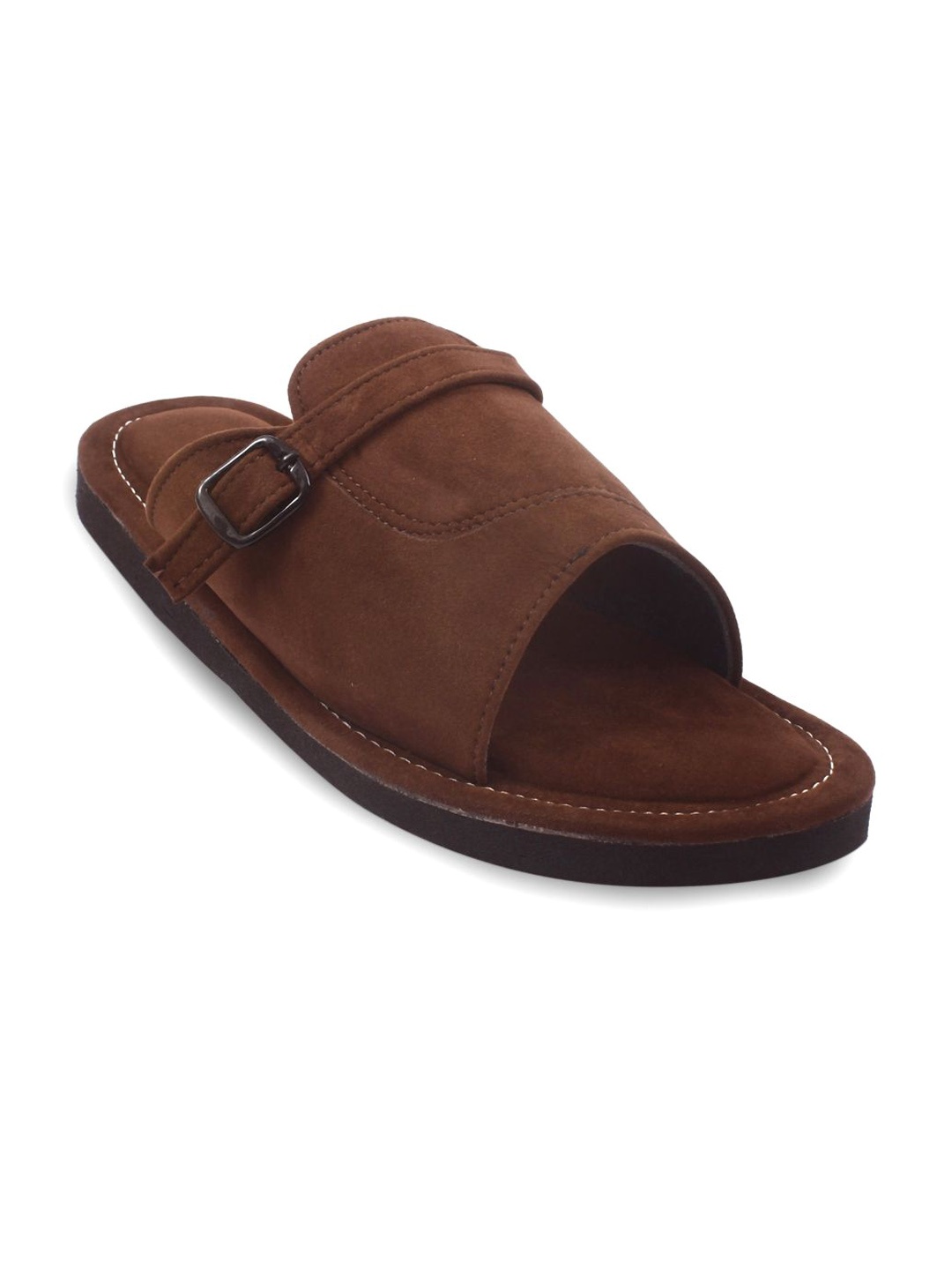 

Apratim Men Mules with Buckles Flats, Brown