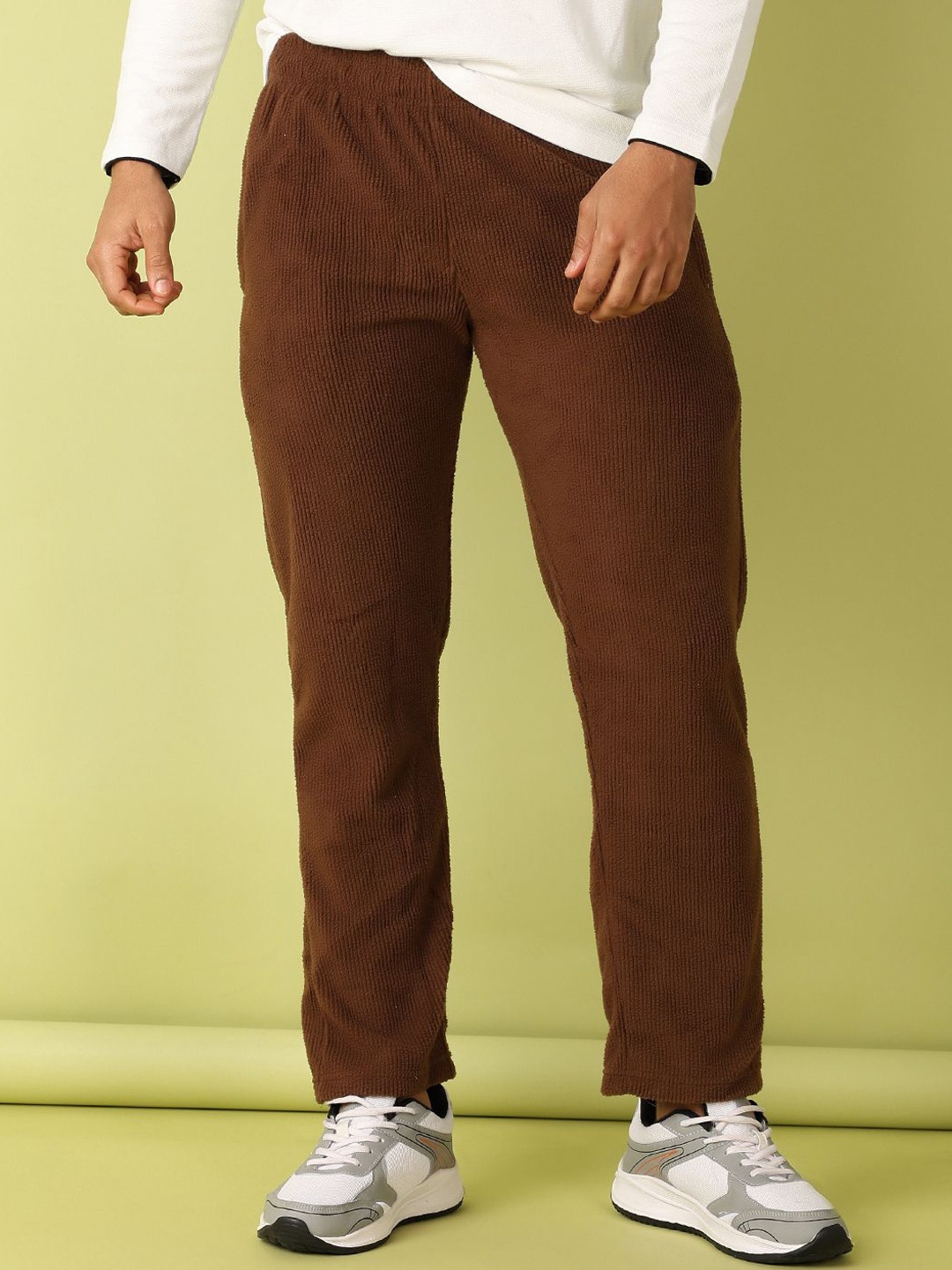 

V-Mart Men Mid-Rise Regular-Fit Track Pants, Brown