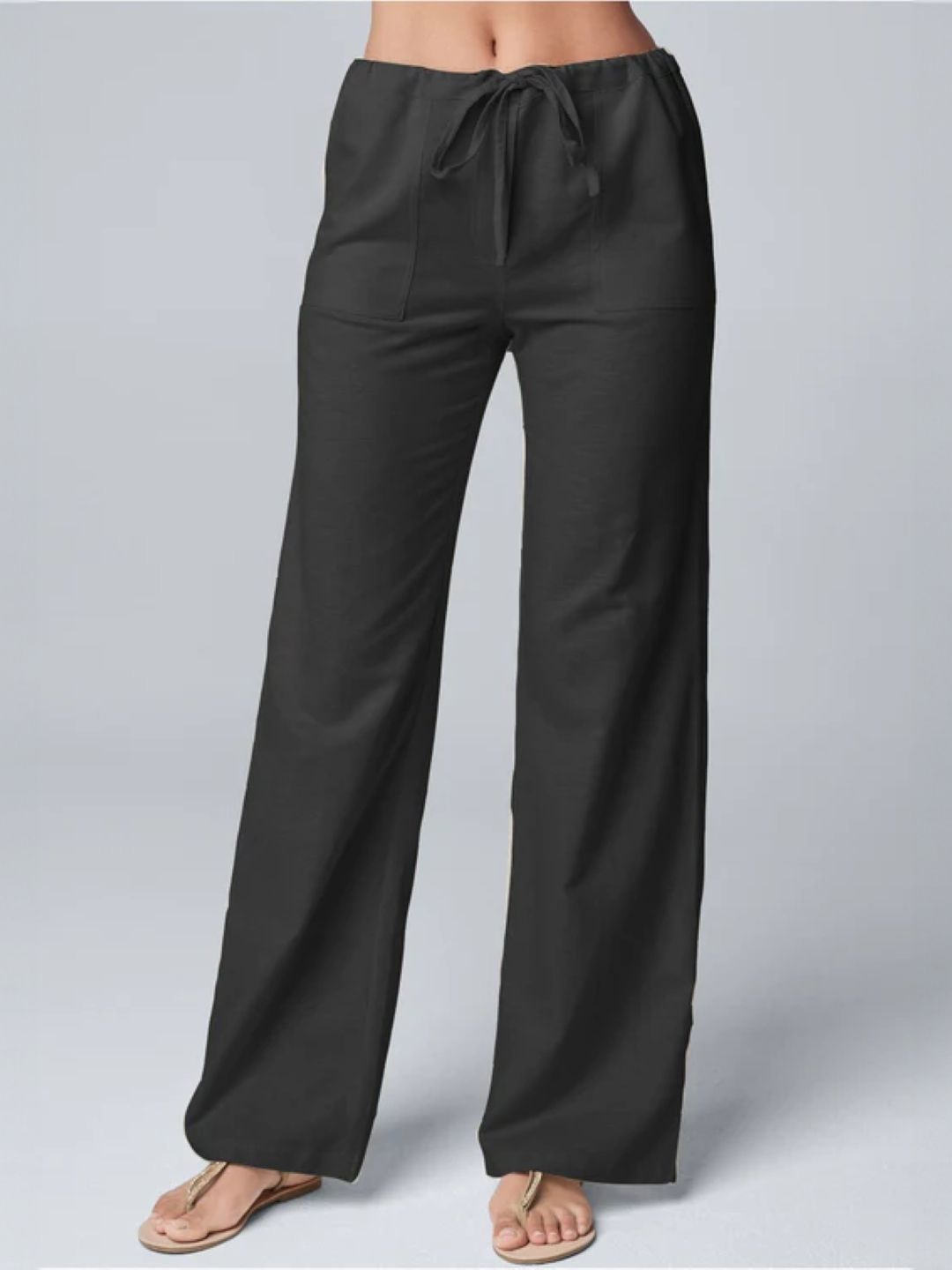 

KPOP Women Relaxed Loose Fit Trousers, Black
