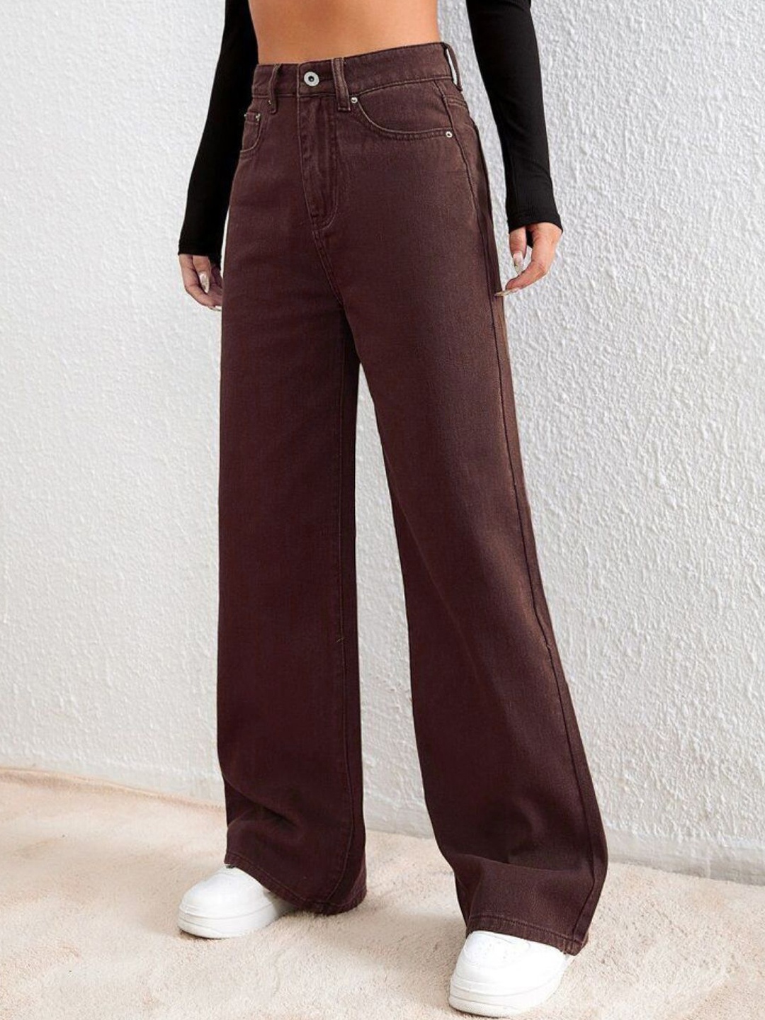 

BLACK SCISSOR Women High-Rise Stretchable Jeans, Coffee brown