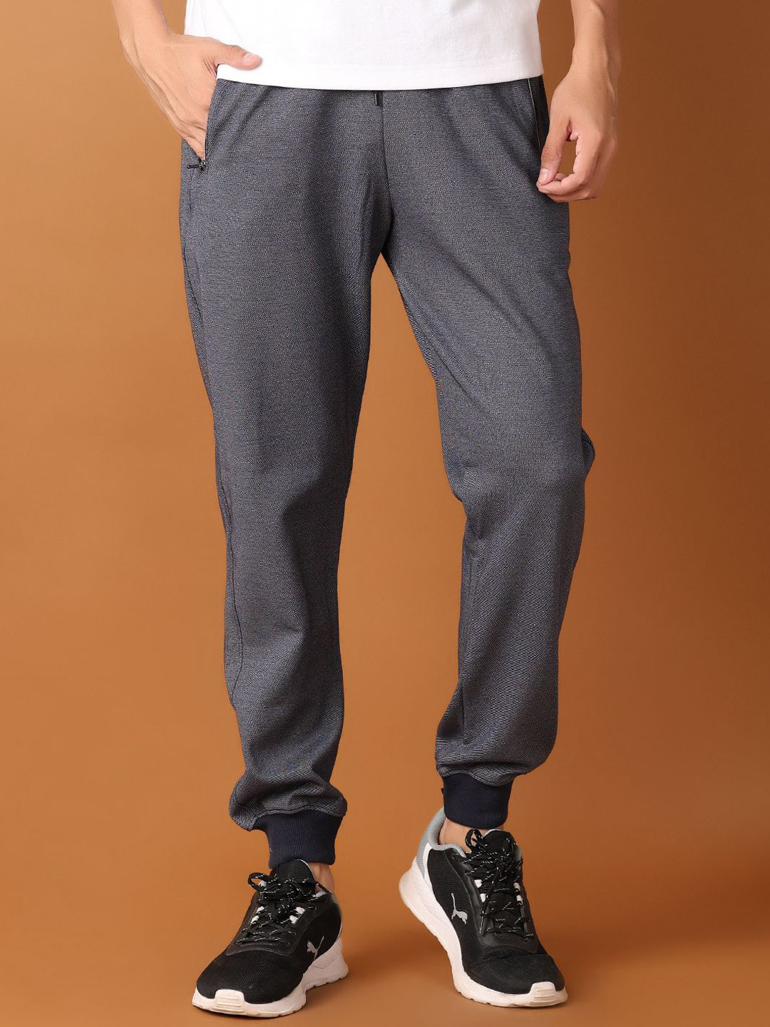 

V-Mart Men Mid-Rise Regular-Fit Track Pants, Navy blue