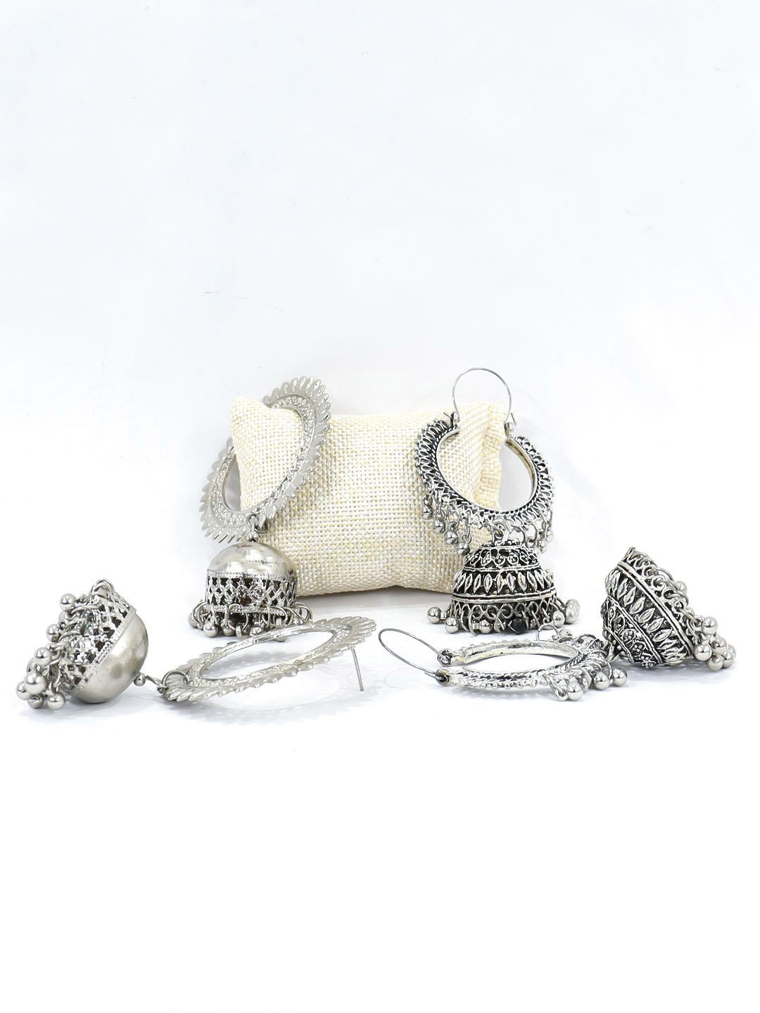 

VAGHBHATT Silver-Plated Classic Oxidised Jhumkas