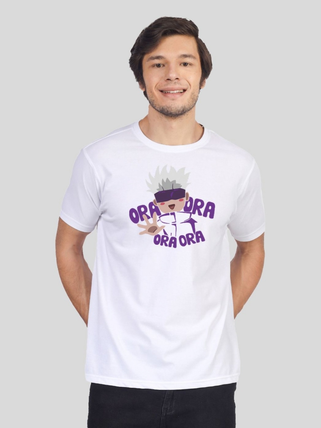 

Greylongg Men Typography Printed Applique T-shirt, White