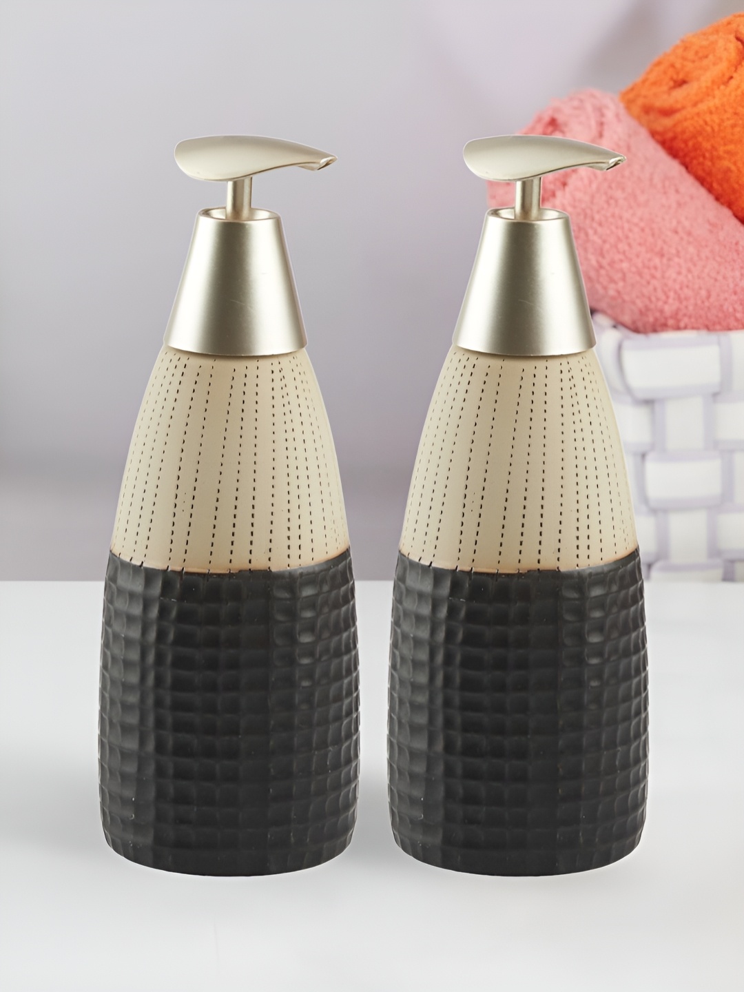 

Kookee Multicoloured 2 piece Abstract Ceramic Soap Dispenser, Multi