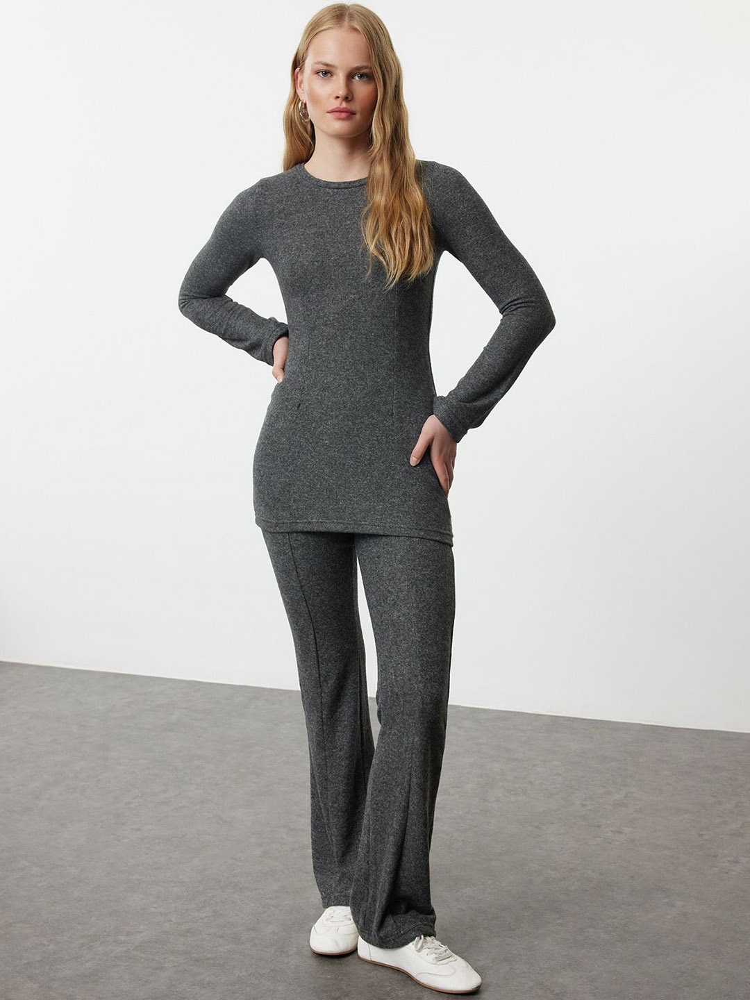 

Trendyol T-Shirt With Trouser Co-Ords, Grey