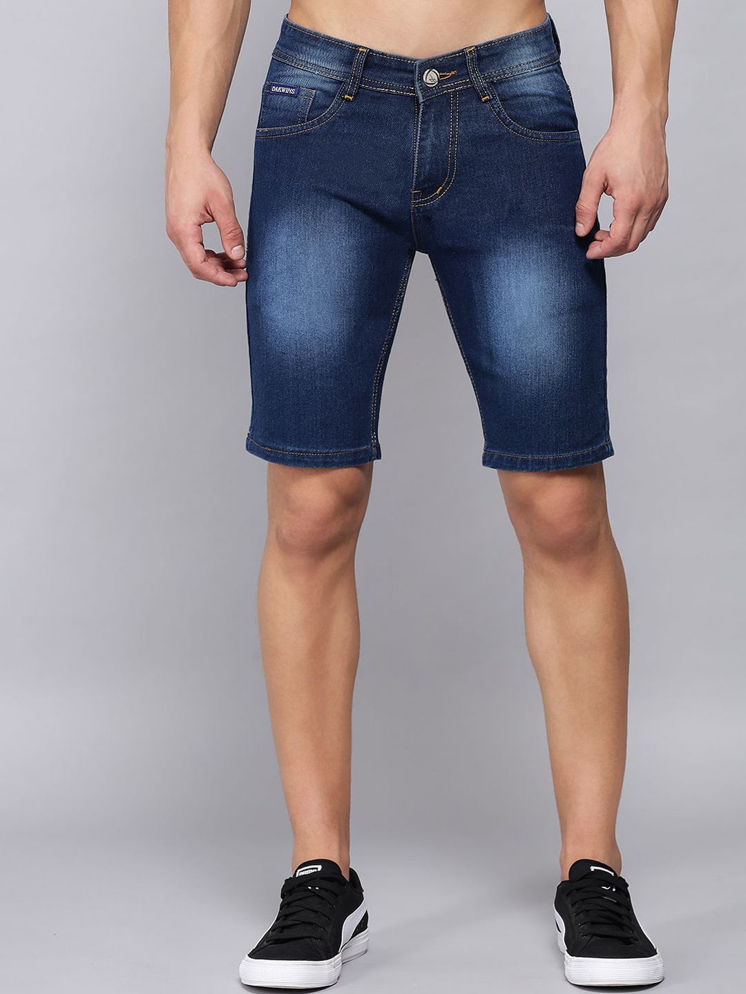 

DAKWINS Men Slim Fit Outdoor Denim Shorts, Blue