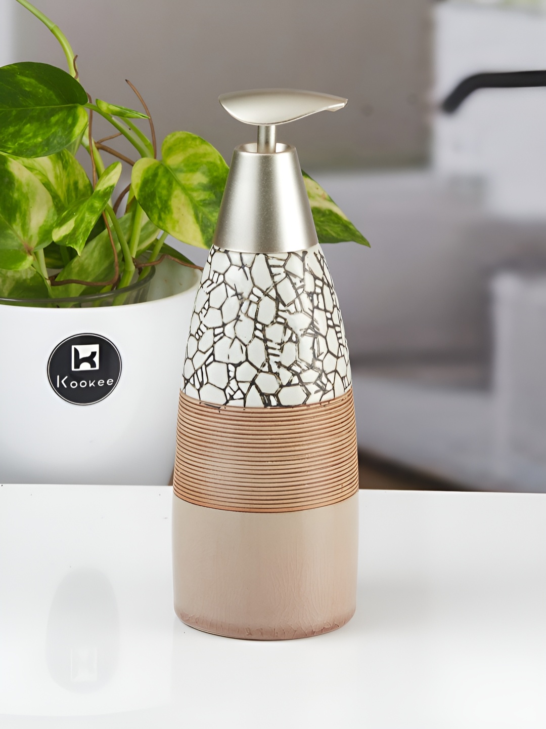 

Kookee Multicoloured Abstract Ceramic Soap Dispenser, Multi