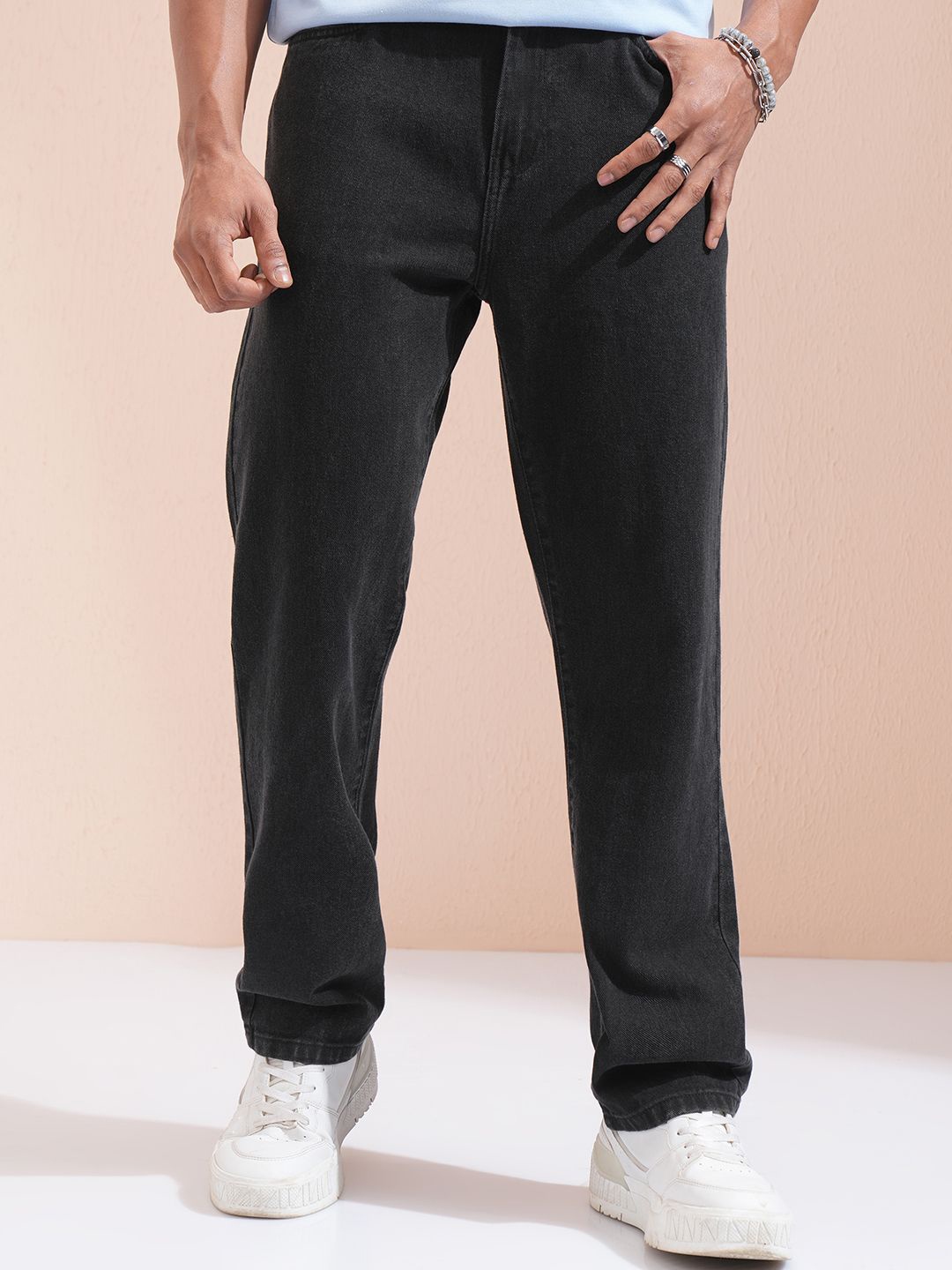 

HIGHLANDER Men Straight Fit Jeans, Black