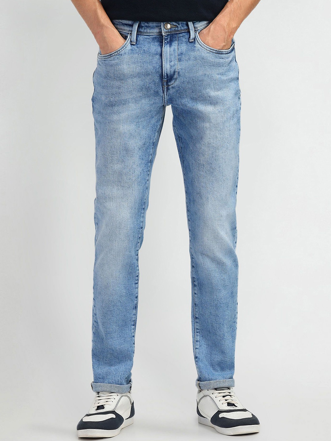 

Arrow Sport Men Prince Slim Fit Heavy Fade Stretchable Jeans, Blue