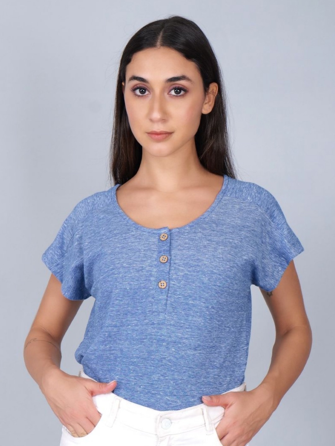 

DRIRO Women Extended Sleeves T-shirt, Navy blue