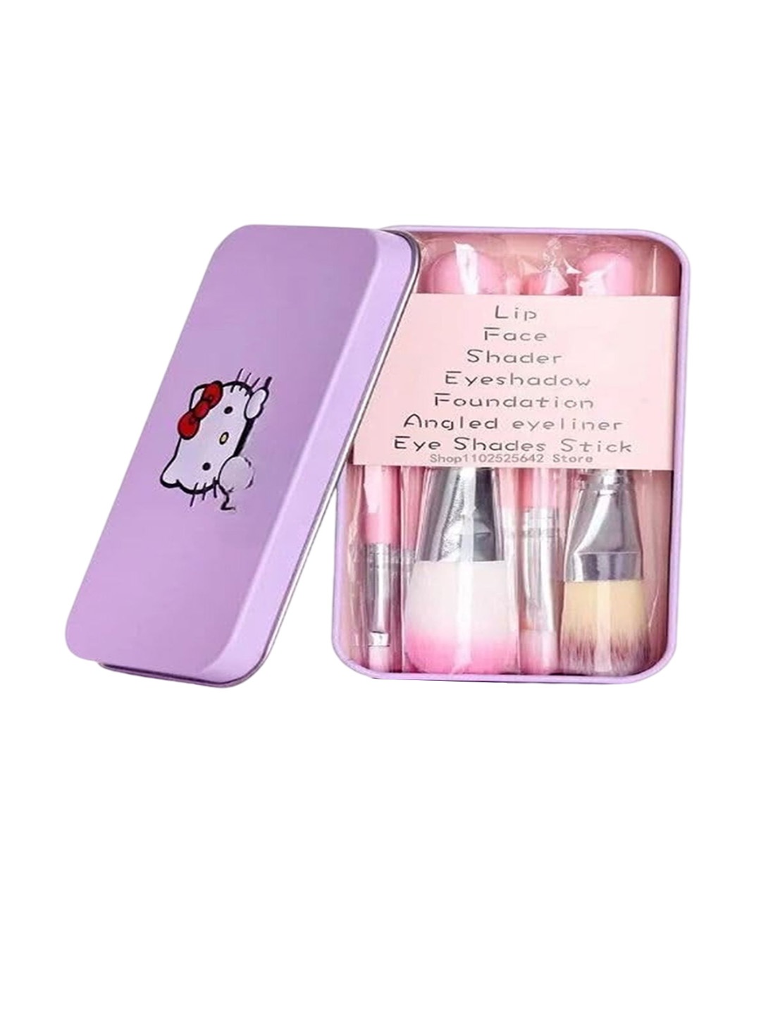 

Rsentera 7-Pcs Face & Eye Makeup Brush Set, Pink