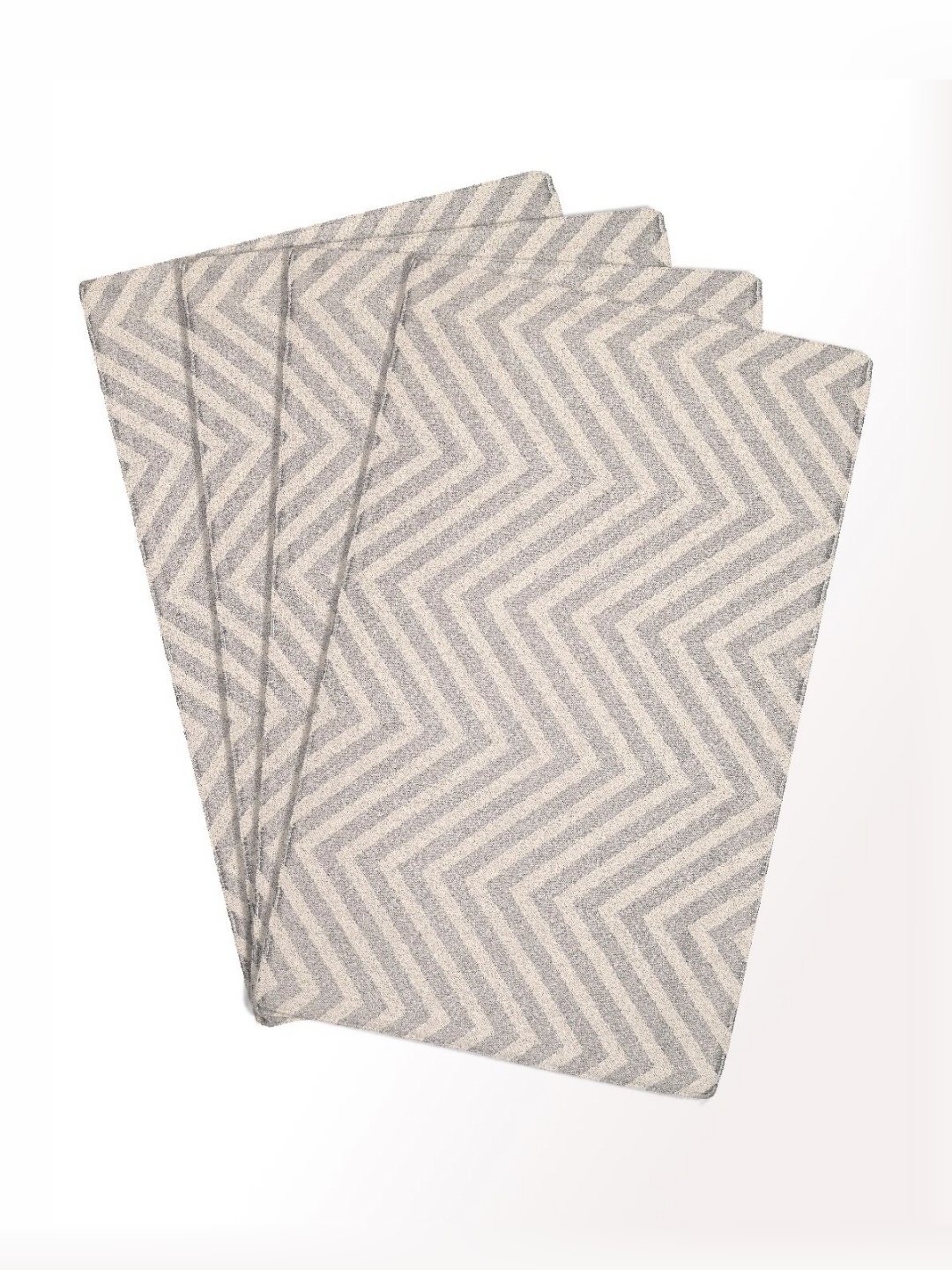 

Saral Home Grey 4 Pieces Chevron Cotton Rectangle Table Placemats